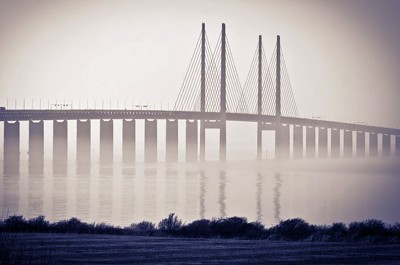 rent car with driver in Malmo photo bridge