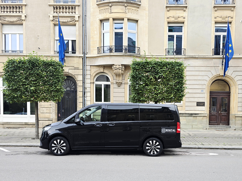 8rental minibus waiting near govermental building