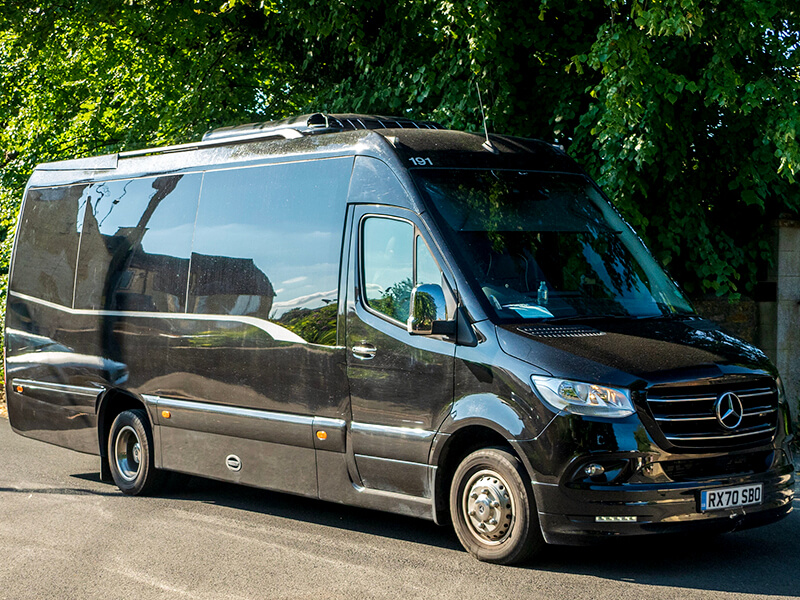 black executive minibus uk