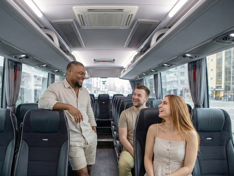 passengers inside the bus