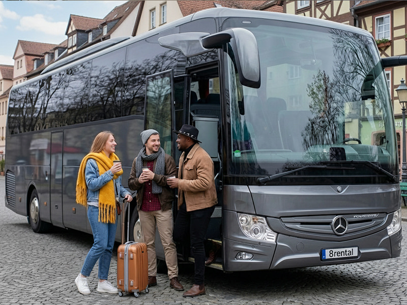 group of people near coach