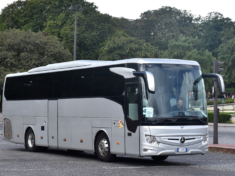 bus travel with group in italy