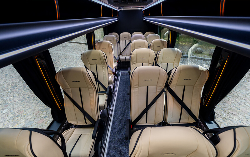 Business group minibus 17 seater interior