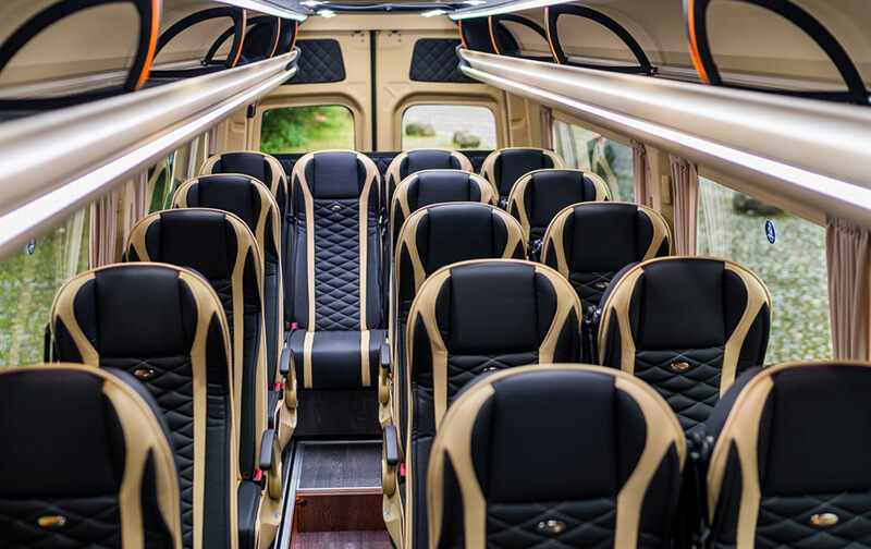 black minibus for group interior