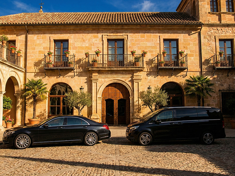chauffeur car fleet near truistic building