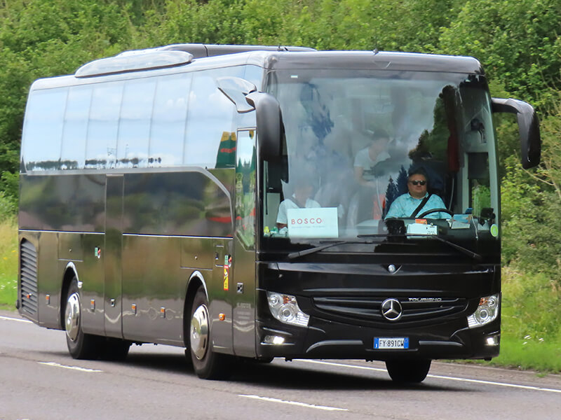 bus travel on italian road