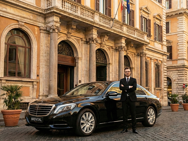 driver and car on touristic street