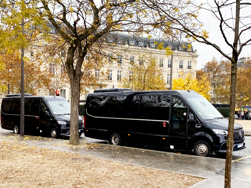 french fleet of minibus for hire with driver