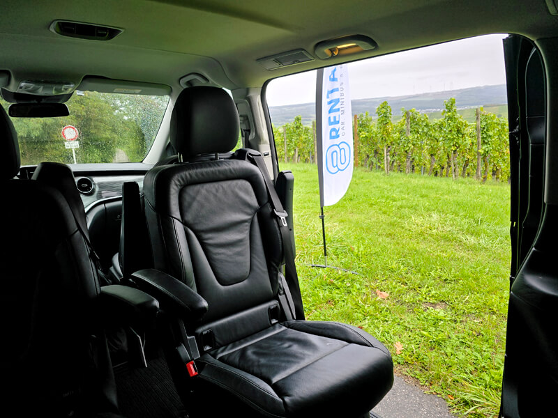 inside 8rental minibus flag