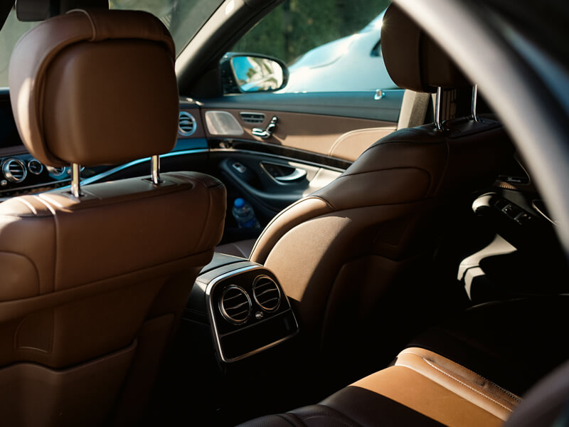 inside car with driver