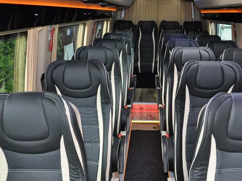 inside minibus 8rental