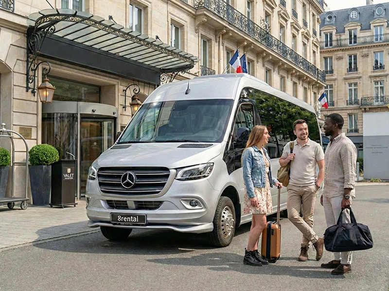 trevellers near minibus