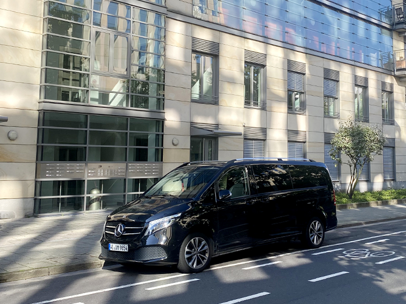 small minibus with- driver german roads